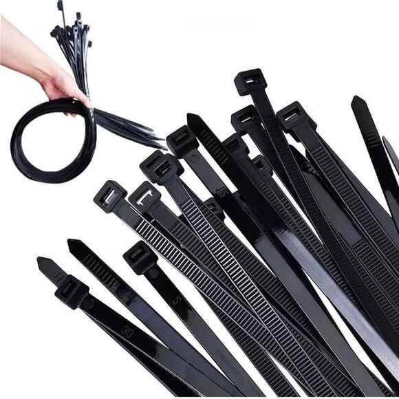 NWT 50pcs Black Nylon Zip Ties - 6 Inch, 140 x 2.6mm, Premium Multi-Purpose Plas - Picture 1 of 5